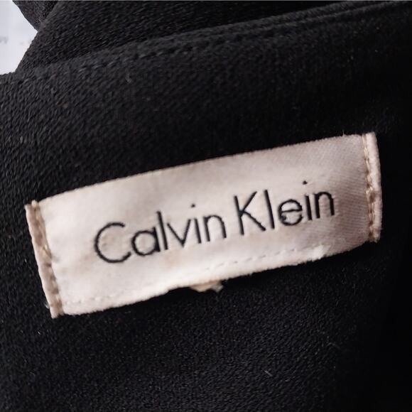 CALVIN KLEIN! STUNNING CHIC BLACK BELL SLEEVE SHEATH STYLE MIDI DRESS! SZ 8 - Picture 9 of 10